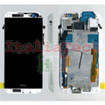 DISPLAY LCD ASSEMBLATO COMPLETO FRAME vetrino touchscreen per HTC One M8 BIANCO vetro schermo