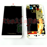 DISPLAY LCD TOUCHSCREEN CORNICE COMPLETO PER BLACKBERRY Z10 assemblato BIANCO 3G