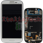 DISPLAY LCD ORIGINALE Samsung i9301 Galaxy S3 NEO BIANCO touch vetro schermo vetrino