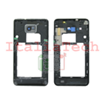 CORNICE CENTRALE per Samsung i9100 Galaxy S2 middle plate FRAME TASTI VETRO CAMERA cover NERO