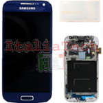 DISPLAY LCD ORIGINALE Samsung i9195 Galaxy S4 Mini BLU touch vetro schermo completo