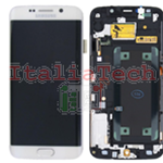 DISPLAY LCD ORIGINALE Samsung G925F Galaxy S6 Edge BIANCO vetrino touch vetro schermo