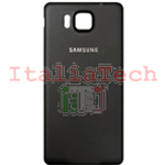 SCOCCA posteriore per Samsung G850 Galaxy Alpha nero back cover copri batteria