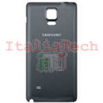 SCOCCA posteriore per Samsung Galaxy Note 4 N910 N910F nero back cover copri batteria