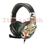 CUFFIE GAMING TECHMADE CON MICROFONO CAMOUFLAGE TV AUDIO VIDEO CONSOLLE 