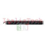 MULTIPRESA 8 POSTI 10A/16A SCHUKO/ITALIANA PER ARMADI RACK 19", CON INTERRUTTORE GENERALE