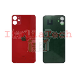 BACK COVER + ADESIVO FORO LARGO APPLE IPHONE 11 SCOCCA COPRIBATTERIA POSTERIORE RED ROSSO