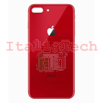 BACK COVER + ADESIVO FORO LARGO APPLE IPHONE 8 PLUS SCOCCA COPRIBATTERIA POSTERIORE RED ROSSO