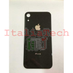 BACK COVER + ADESIVO FORO LARGO APPLE IPHONE XR SCOCCA COPRIBATTERIA POSTERIORE BLACK NERO