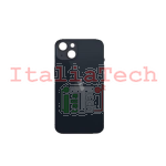 BACK COVER + ADESIVO FORO LARGO PER APPLE IPHONE 13 MINI SCOCCA COPRIBATTERIA POSTERIORE NERO BLACK