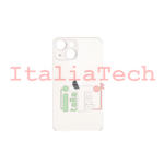 BACK COVER + ADESIVO FORO LARGO PER APPLE IPHONE 13 MINI SCOCCA COPRIBATTERIA POSTERIORE WHITE BIANCO