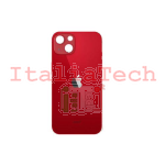 BACK COVER + ADESIVO FORO LARGO PER APPLE IPHONE 13 SCOCCA COPRIBATTERIA POSTERIORE RED ROSSO