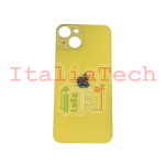 BACK COVER + ADESIVO FORO LARGO PER APPLE IPHONE 14 PLUS SCOCCA COPRIBATTERIA POSTERIORE GIALLO YELLOW