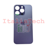 BACK COVER + ADESIVO FORO LARGO PER APPLE IPHONE 14 PRO SCOCCA COPRIBATTERIA POSTERIORE VIOLA DEEP PURPLE