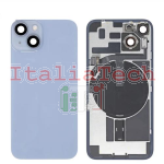 BACK COVER + PIASTRA METALLICA + VETRO CAMERA + ANTENNA NFC PER APPLE IPHONE 14 PLUS SCOCCA VETRO COPRIBATTERIA POSTERIORE BLUE BLU